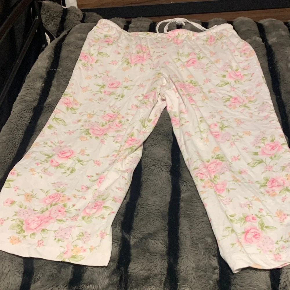 #510 Floral Pajama Set with Pink Roses - Picture 2 of 9